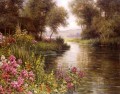 Fleur au bord de la riviere landscape Louis Aston Knight brook